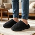 thumbnail image 6 of BERANMEY Slip On Waterproof Mens Slippers Closed Toe Slippers for Mens Warm Fuzzy Comfy House Shoes Non-slip Sole Indoor/Outdoor Fluffy Wide Winter Slippers, 6 of 9