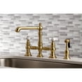 thumbnail image 2 of Kingston Brass KS7277PXBS English Country Bridge Kitchen Faucet with Brass Side Sprayer, Brushed Brass, 2 of 8