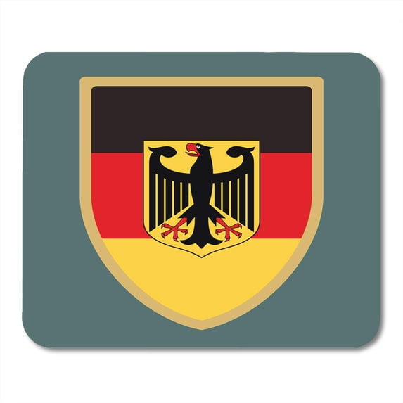 SIDONKU Red Arms German Patch Yellow Emblem Germany Bird Eagle Badge Mousepad Mouse Pad Mouse Mat 9x10 inch