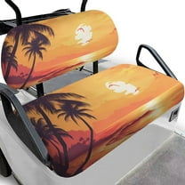 FUIALDOLG Hawaiian Palm Tree Sunset Golf Cart Seat Covers for Club Car Precedent Ordinary Seats, Breathable Front and Back Seat Cushion Cover for Golf Cart, Easy to Install