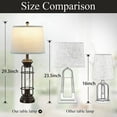 thumbnail image 3 of Table Lamps for Living Roon Set of 2, 29.3" Tall Farmhouse Table Lamp with 2 Nightlight Bulbs, Oil Rubbed  Bedside Lamp with White Oatmeal Lampshade for Living Room Bedroom, Bulbs Included, 3 of 7