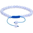 thumbnail image 1 of Natural AA Grade Blue Lace Agate Gemstone 6mm Round Beads Adjustable Bracelet 7" Unisex, 1 of 3