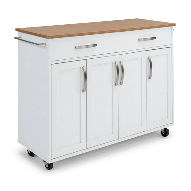 Graceann 50.75'' Kitchen Cart with Locking Wheels, Number of Interior Shelves 6, Base Material
