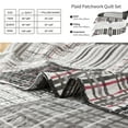 thumbnail image 3 of Beartech Quilt Set Queen Size Plaid Patchwork Microfiber Home Lightweight Reversible Bedspread Coverlet Bedding Set, 3 of 7