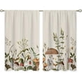 thumbnail image 6 of Vintage Mushroom Small Kitchen Curtains Leaves Botanical Window Treatment Rustic Mushroom Cafe Short Window Curtains for Bathroom Dining Laundry Room Beige Tier Treatment Drapes 27.5x39 inch, 6 of 6
