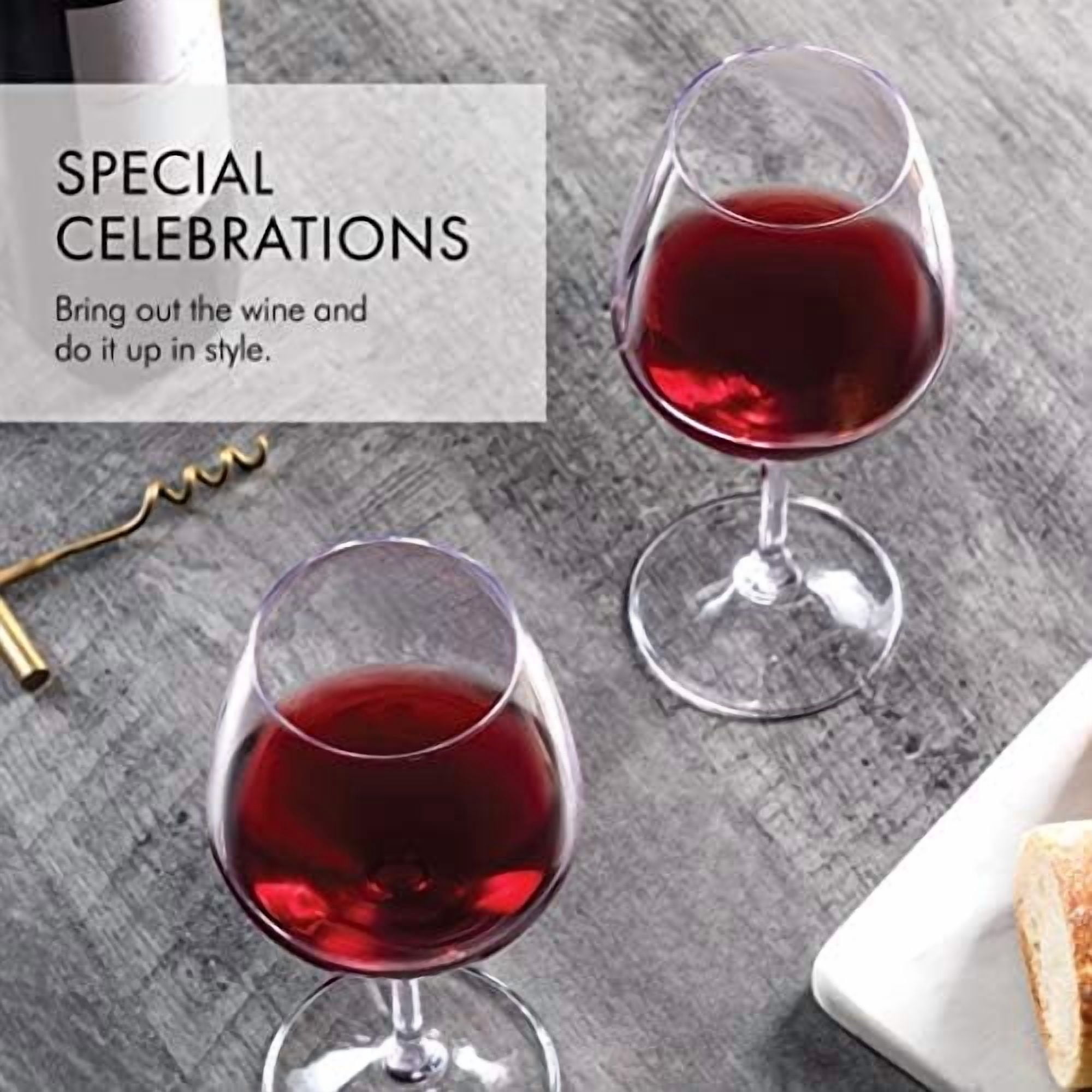Italian Red Wine Glasses - 18 Ounce - Wine Glass Clear (Set of 4)