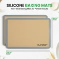 thumbnail image 2 of Nutrichef Silicone Baking Mats - 2 Non-stick Food-Grade Silicone Mats - Perfect for Full Baking Pans 24.4 x 16.5 IN - Oven-safe Up to 480 Degrees F - Suitable for Ovens, Freezers, & Dishwashers -Grey, 2 of 4