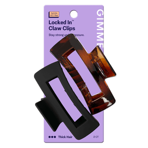 Thick Hair Claw Clips, Black & Tortoiseshell, 2-Pack