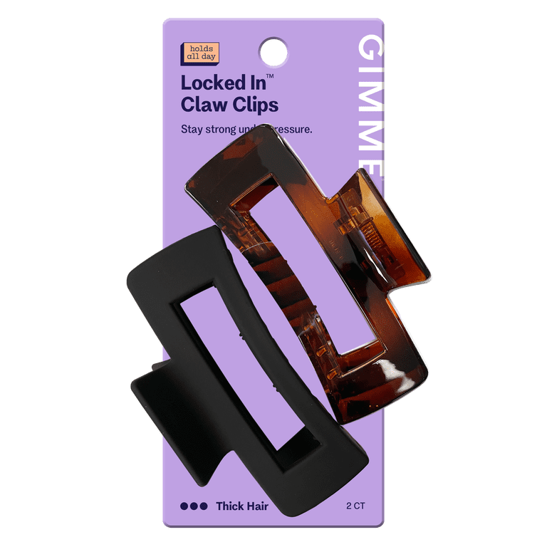 Thick Hair Claw Clips, Black & Tortoiseshell, 2-Pack photo 1