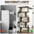 thumbnail image 6 of 5 Tier Geometric Bookcase, S Shaped Bookshelf, Modern Decorative Storage Shelving, Wooden Room Divider Bookcase, 62.5" Tall Staggered Display Book Shelf for Living Room (1, Rustic Brown), 6 of 18