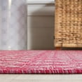 thumbnail image 6 of JONATHAN Y SMB108Q-5R Ourika Moroccan Geometric Textured Weave Fuchsia/Light Gray 5' Round Indoor/Outdoor Area Rug, Pet Friendly, Stain Resistant, Easy to Clean, for Patio, Living Room, Bedroom, 6 of 8