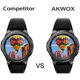thumbnail image 5 of (Paquete de 5) Protector de pantalla de vidrio templado Gear S3, Akwox [0.3 mm 2.5D High Definition 9H] Película protectora de pantalla transparente premium para Samsung Gear S3 Frontier / Classic Smart Watch 1.3 pulgadas Zhivalor CZDZ-HY163, 5 of 6