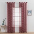 thumbnail image 3 of Coofit Sheer Window Curtain Polyester Embroidery Simple Window Gauze Rod Pocket Curtain, 3 of 10
