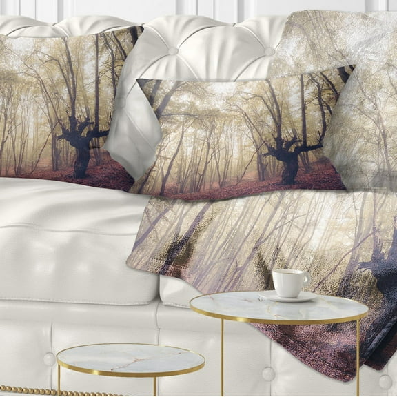 Designart High rise Trees in Forest - Landscape Photography Throw Pillow - 12x20