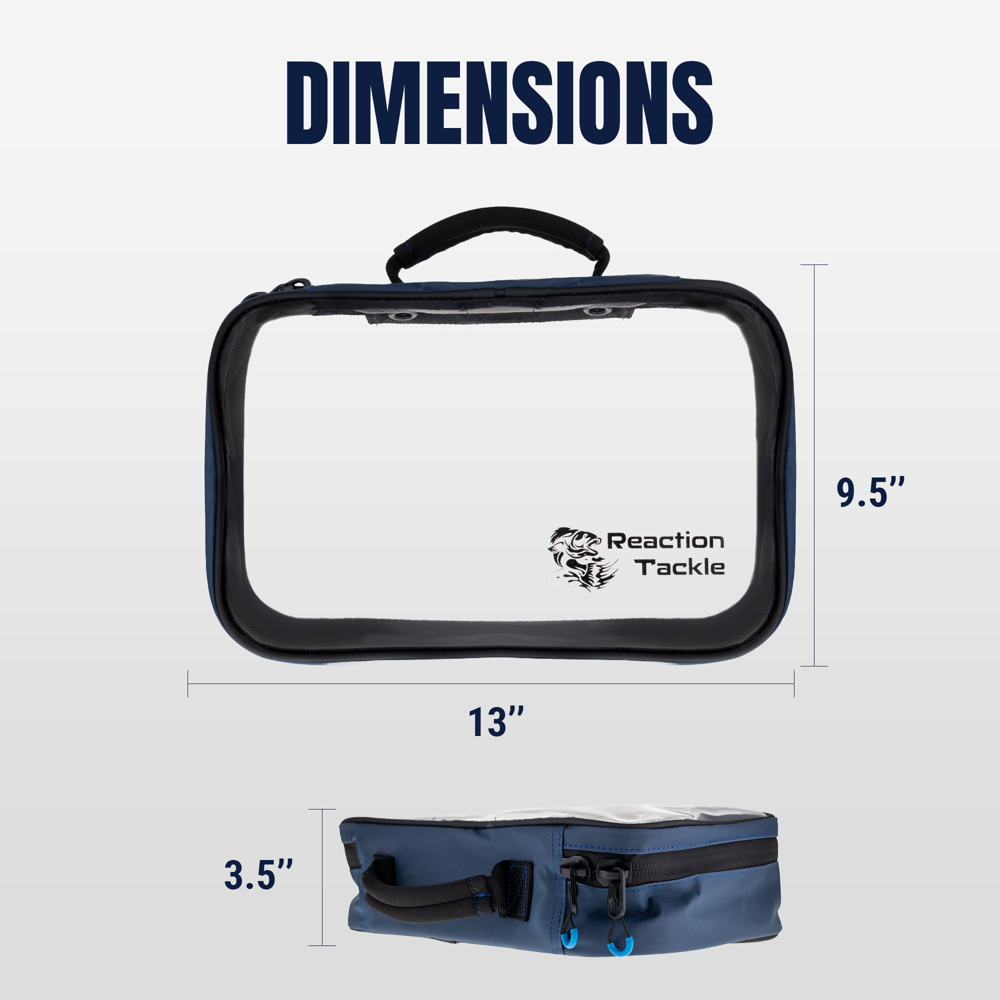 Reaction Tackle Deluxe Clear Bag - Salt Water Resistant Fishing Tackle Binder with No Sleeves