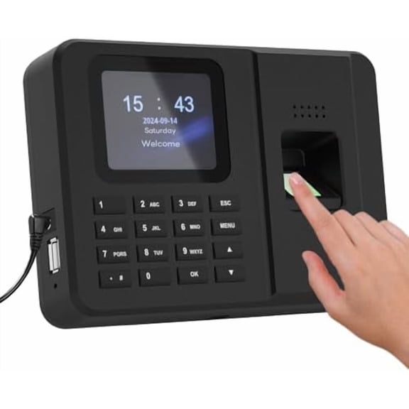 Time Clocks for Employees Small Business, Fingerprint   PIN, Biometric Clock in and Out Machine for Employees, No Monthly Fee, No Software Required$$Office