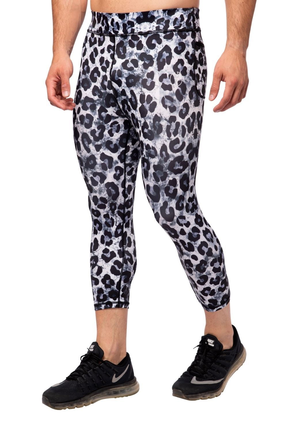 barrière automaat beweeglijkheid Men's 3/4 Length Leggings, Compression Activewear with Pockets - Snow  Leopard, X-Large - Walmart.com