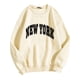 thumbnail image 1 of Gibobby Divertidas Sudaderas Blusa informal de manga larga con cuello redondo y letras impresas para mujer (Beige, S), 1 of 4