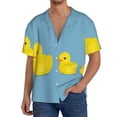 thumbnail image 1 of Balery Cute Ducky Camisa Casual de Manga Corta con Botones para Hombre, Texturizada, Estilo Cubano, para Playa, Verano-XX-Large, 1 of 5