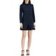 thumbnail image 1 of INSPIRE CHIC Women's Point Collar Button Down Belted Ruffle Hem Shirt Dress Dark Blue S, 1 of 6