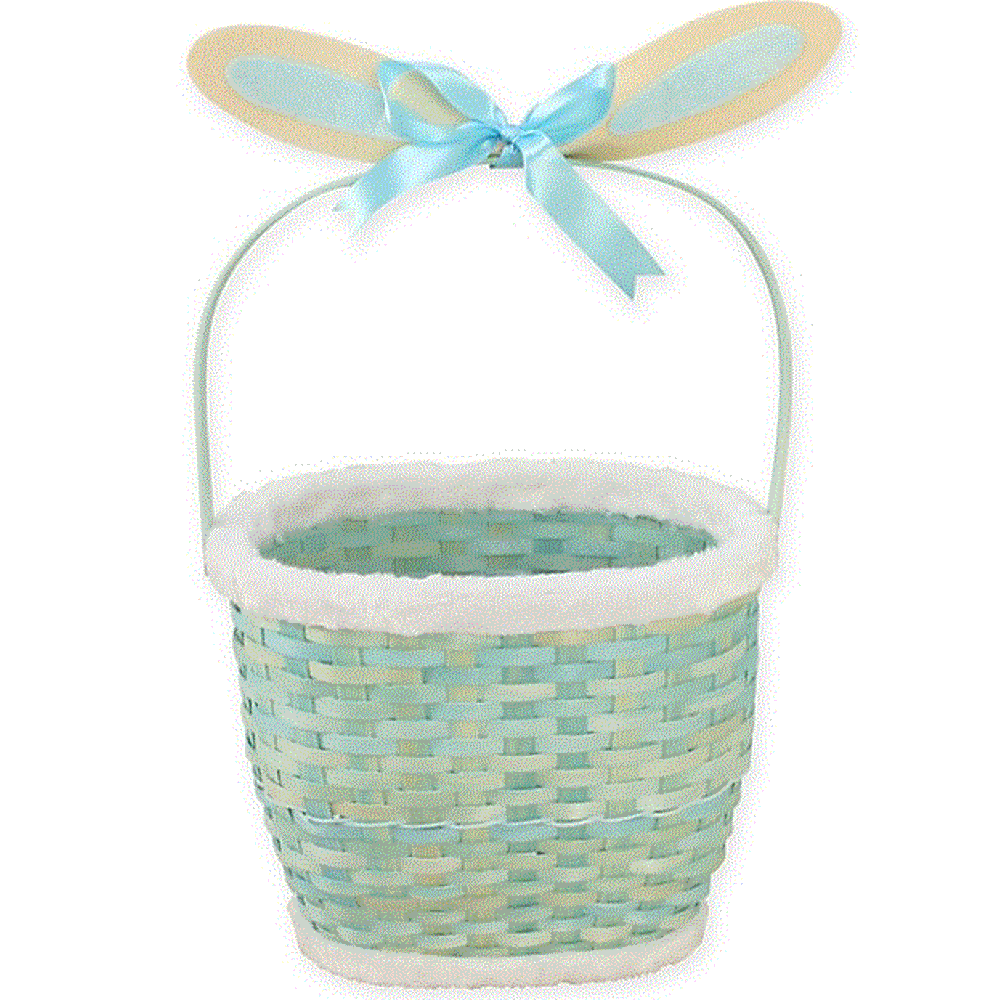 Wicker BunnyInspired Easter Basket Blue