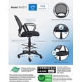 thumbnail image 3 of Kingfisher Lane Mesh Fabric Drafting Chair with Loop Arms in Black, 3 of 6