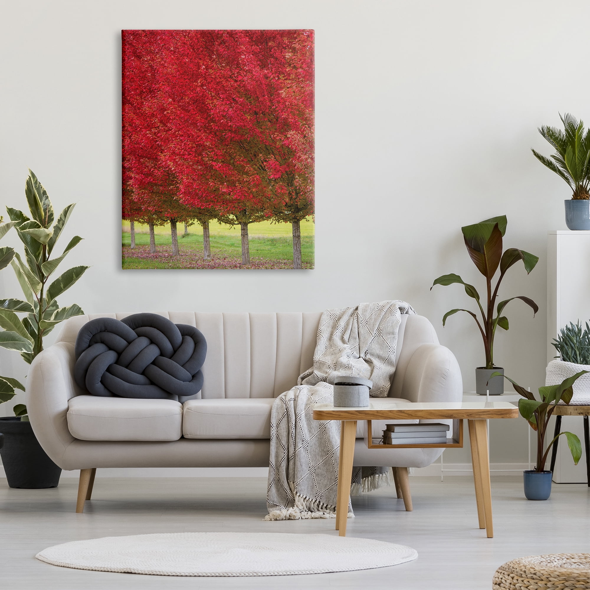 Stupell Industries Autumn Foliage Red Leaf Trees Nature Scene, 36 x 48, Designed by Nancy Crowell