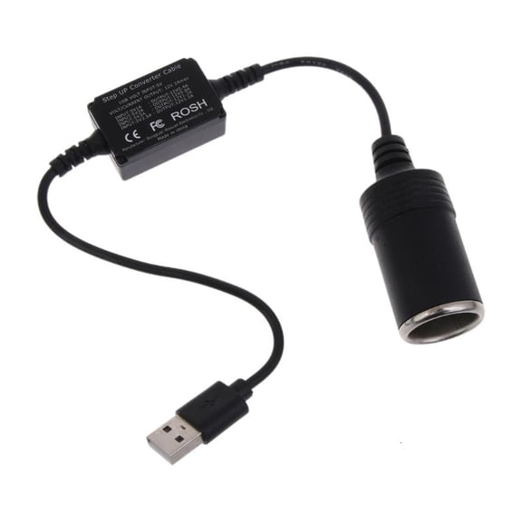 ANXPTIME Car Cigarette Lighter Socket USB 5V to 12V Step Up Cable Inverter Converter