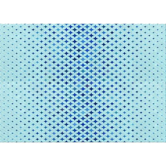 Ahgly Company Indoor Rectangle Patterned Butterfly Blue Area Rugs, 6' x 9'