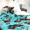 thumbnail image 3 of Fleece Turquoise Blanket Soft Fuzzy Cyan Teal Throw Blankets Blue Stuff Decor Gifts Light Sea Green Blanket for Teenage Girls Women, 3 of 6