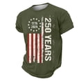 thumbnail image 4 of Men's Patriotic Graphic T Shirts 4th of July 250th Anniversary Anniversary T Shirt Short Sleeve Tee For Casual Wear Comfortable Shirt Army Green 4XL, 4 of 4