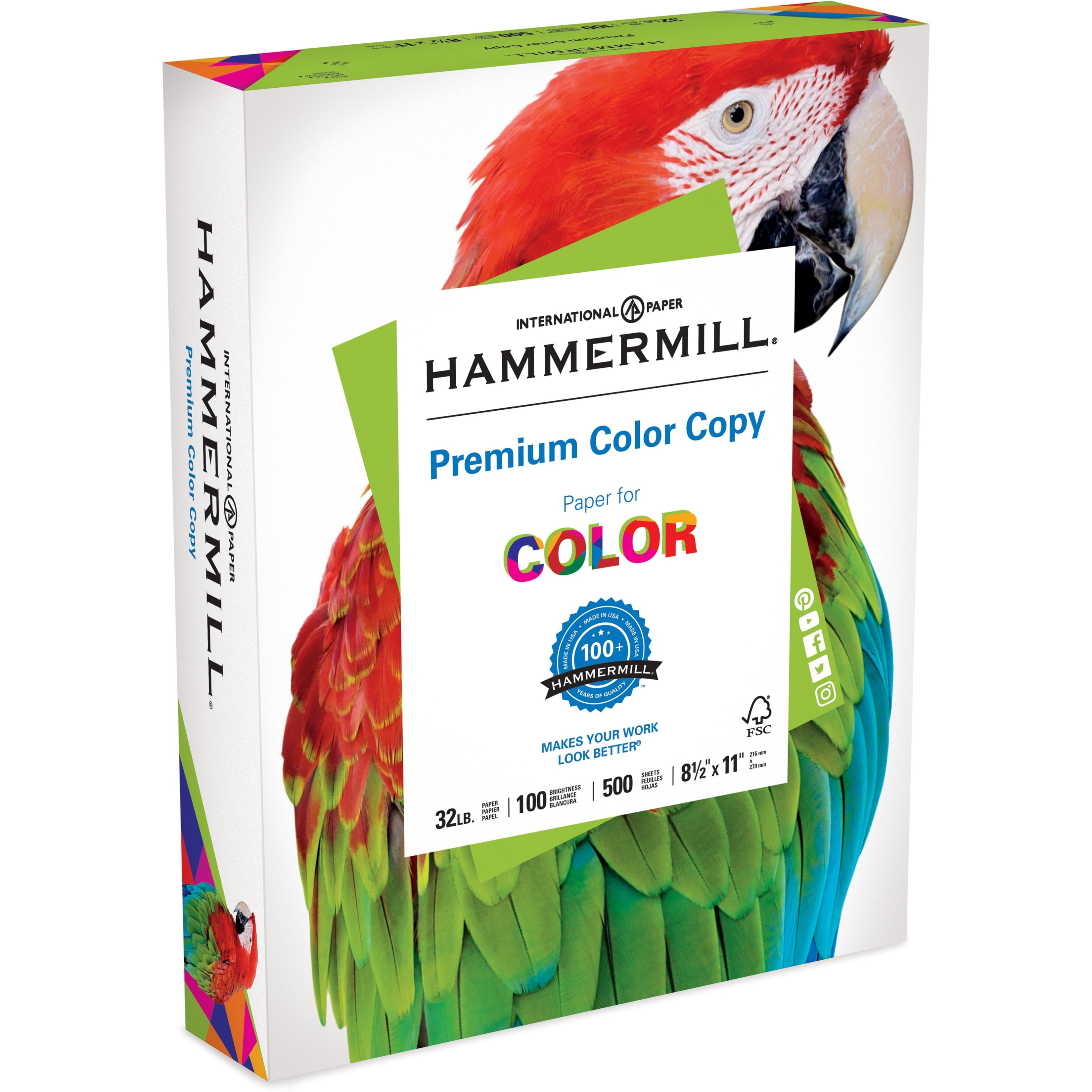 Hammermill Paper for Color 8.5x11 Inkjet, Laser Copy & Multipurpose Paper, White