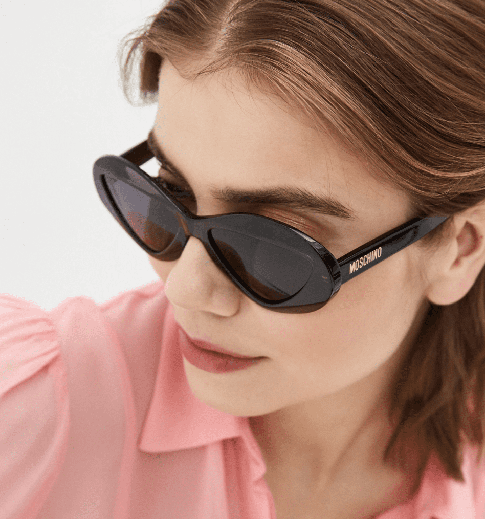 Moschino MOS076/S 0KB7 IR Women's Grey Cat Eye Frame Sunglasses