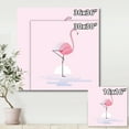 thumbnail image 4 of Standing On One Toes Pink Flamingo 30 in x 30 in Painting Canvas Art Print, by Designart, 4 of 4