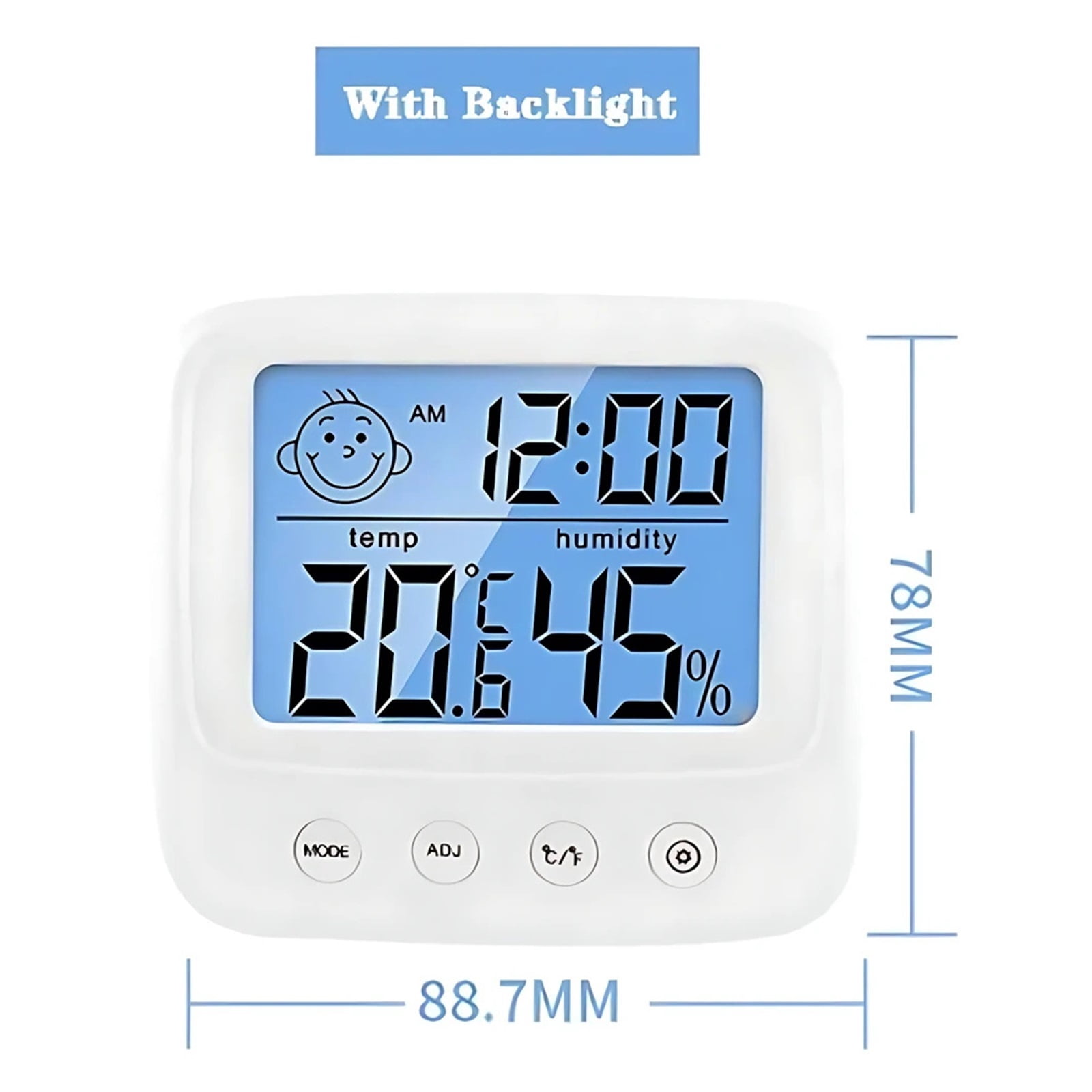 LCD Digital Temperature Humidity Meter Backlight Home Indoor Electronic Hygrometer Thermometer ,Real-Time