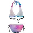 thumbnail image 6 of SKQIT Women's 2 Piece Gradient Color Swimwear High Cut Triangle Bikini Swimsuit Bathing Suit, 6 of 7