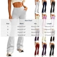 thumbnail image 3 of Akmaiox Flare Leggings for Women, Tummy Control Stretchy High Waist Yoga Pants with Pockets, Casual Slim Wide Leg Gym Workout Gym Pants S-2XL, 3 of 5