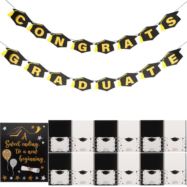 1 juego de decoración para fiesta de graduación, pancarta colgante, adorno de mesa, decoración de fondo para fiesta