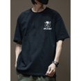 thumbnail image 1 of Camiseta de hombre 100 % algodón con estampado gráfico de gato, informal, de manga corta y cuello redondo, para verano y actividades al aire libre., 1 of 6