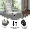 thumbnail image 6 of BizChair Mid-Back White LeatherSoft Executive Swivel Office Chair with Chrome Frame, Arms, and Transparent Roller Wheels, 6 of 9