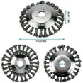 thumbnail image 4 of Steel Wire Wheel, Unbreakable Wired Blade Rotary Weed Brush 15.2 Diameter Disc Spring Steel Wire Twist Knot For Garden Moss Grass Cleanup, 4 of 5