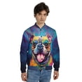 thumbnail image 4 of Hippie Bulldog Portrait oil painting Watercolor Tie-dye Vintage All Over Print 3D Baseball Jacket Dog Lover Gifts Idea Bomber Jacket Softball - 00015, 4 of 6