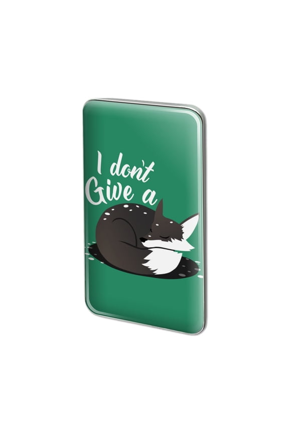 Black Fox I Don't Give A Pun Metal Rectangle Lapel Hat Pin Tie Tack Pinback