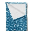 thumbnail image 2 of Fishes Soft Flannel Fleece Throw Blanket, Abstract Aquatic Life with Geometric Design Diamonds and Circles, Cozy Plush for Indoor and Outdoor Use, 50" x 70", Petrol Blue Baby Blue, by Ambesonne, 2 of 5