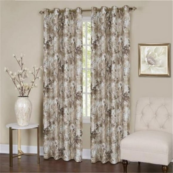 Achim Importing TQPN63TN06 50 x 63 in. Tranquil Lined Grommet Window Curtain Panel, Tan