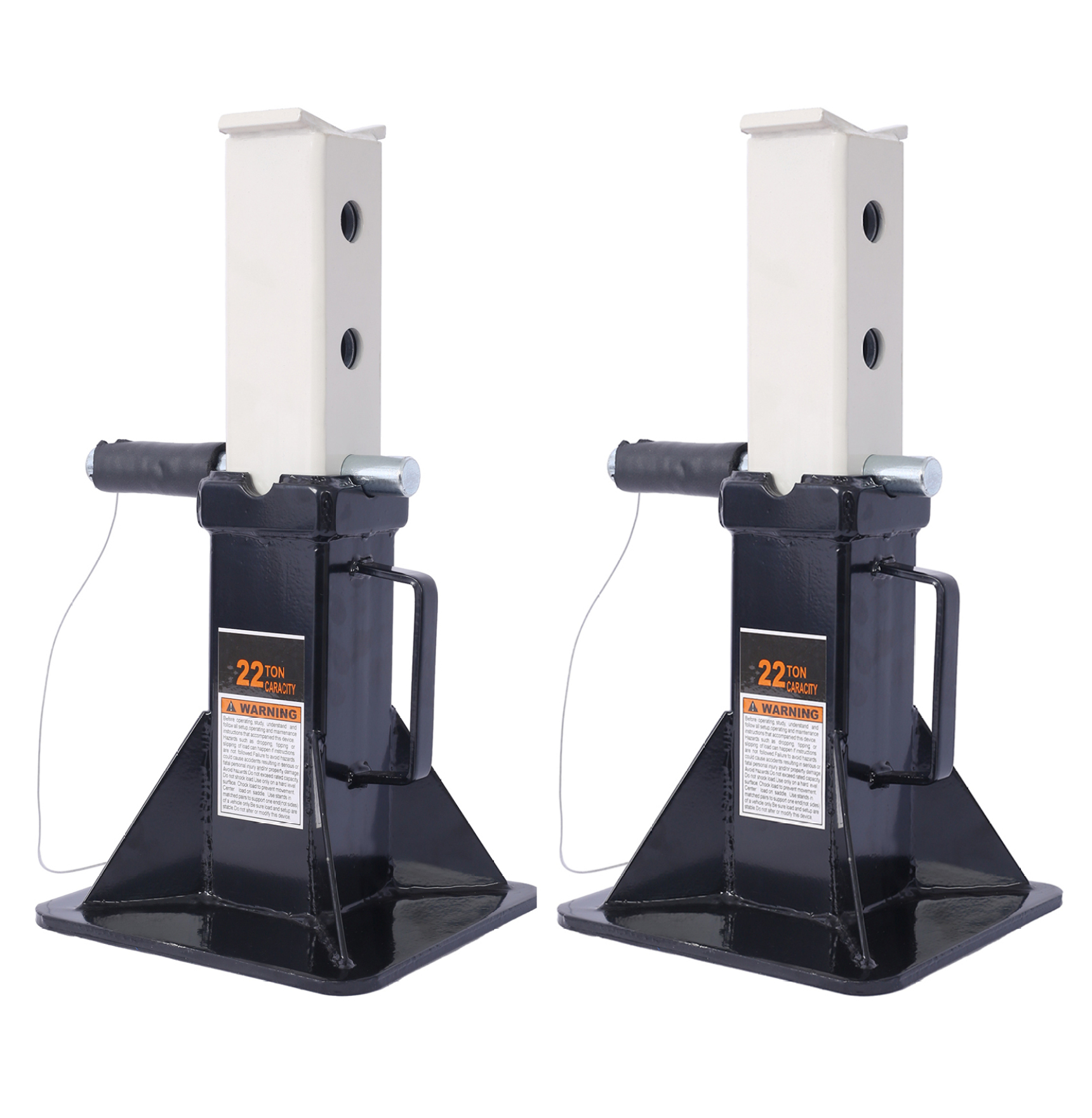 Car Jack Stands 22 Ton (44,000lb) - Heavy Duty Pin Type - 1 Pair