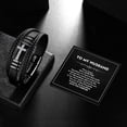 thumbnail image 5 of To My Husband Black Leather Stainless Steel Bracelet for Men Fathers Day Gifts for Dad Husband Gifts, 5 of 10