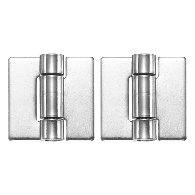 Uxcell 2 Paquete Bisagras Soldables de Alta Resistencia, 2" x 1.97" x 0.08" Bisagra de Montaje Soldada de Acero Inoxidable para Puertas de Remolque, Plata