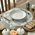 thumbnail image 4 of Smile Pumpkins Eucalyptus Leaves Round Fall Placemats Set of 4, 15 Inch Seasonal Autumn Round Table Mats for Dining Decoration, 4 of 6