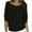 Black, variant on Oalirro Womens Ribbed Knit Textured Drop Shoulder 3/4 Three-quarter Sleeve Crew Neck Pullover Sweaters